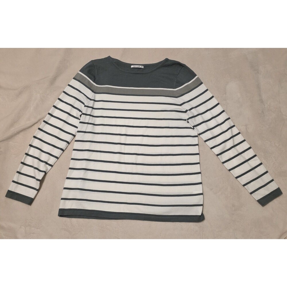 Pink Clover Top Striped Shirt Color Green and White XL